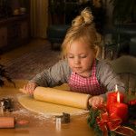 child for christmas during advent at bake cookies