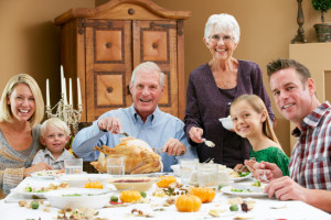 Multi Generation Family Celebrating Thanksgiving